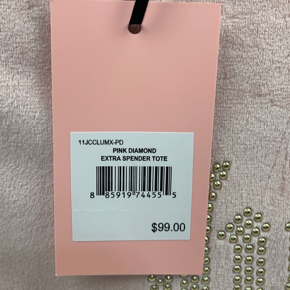 Juicy Couture Blush Pink Diamond Extra Spender Tote Heart Charm Cross strap NEW - Picture 15 of 16